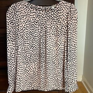 J. Crew Women's Pink Polka Dot Blouse